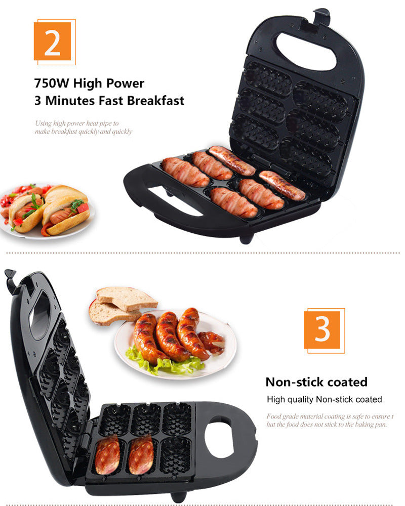 Home Hot Dog Grill Machine - Non-Stick Sausage Cooker