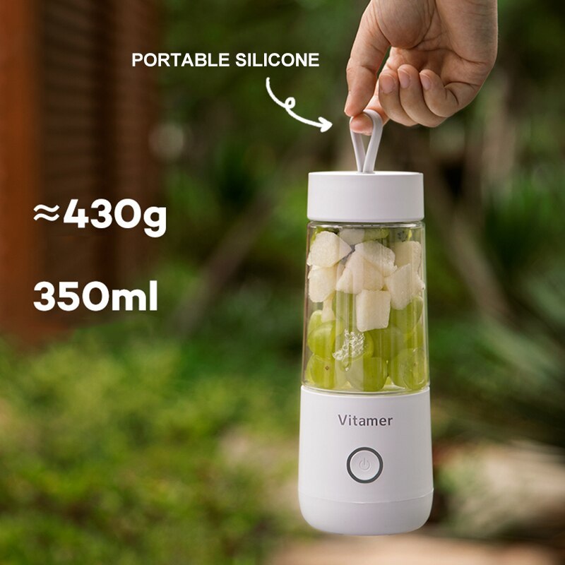 350ml Portable USB Rechargeable Blender Juicer - Smoothie & Slushy Mixer