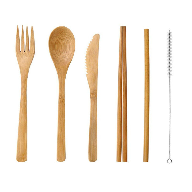 Eco-Friendly Reusable Bamboo Utensils Set for Travelers