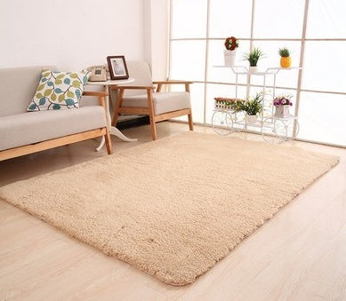 Plush Soft Solid White Area Rug - Fluffy Bedroom Carpet
