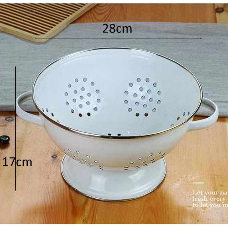 Enamel Drain Basket – Storage Basket for Vegetables & Fruits
