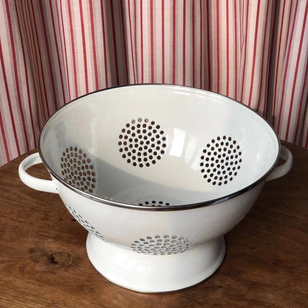 Enamel Drain Basket – Storage Basket for Vegetables & Fruits