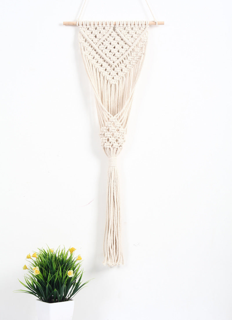 Bohemian Woven Wall Basket - Cotton Macrame Plant Hanger