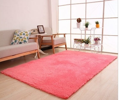 Plush Soft Solid White Area Rug - Fluffy Bedroom Carpet