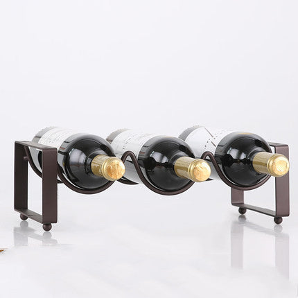 Fashionable Stackable Wine Bottle Rack - Wrought Iron Design