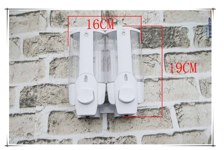 Wall Mount Soap Dispenser - Dual Bottle White ABS