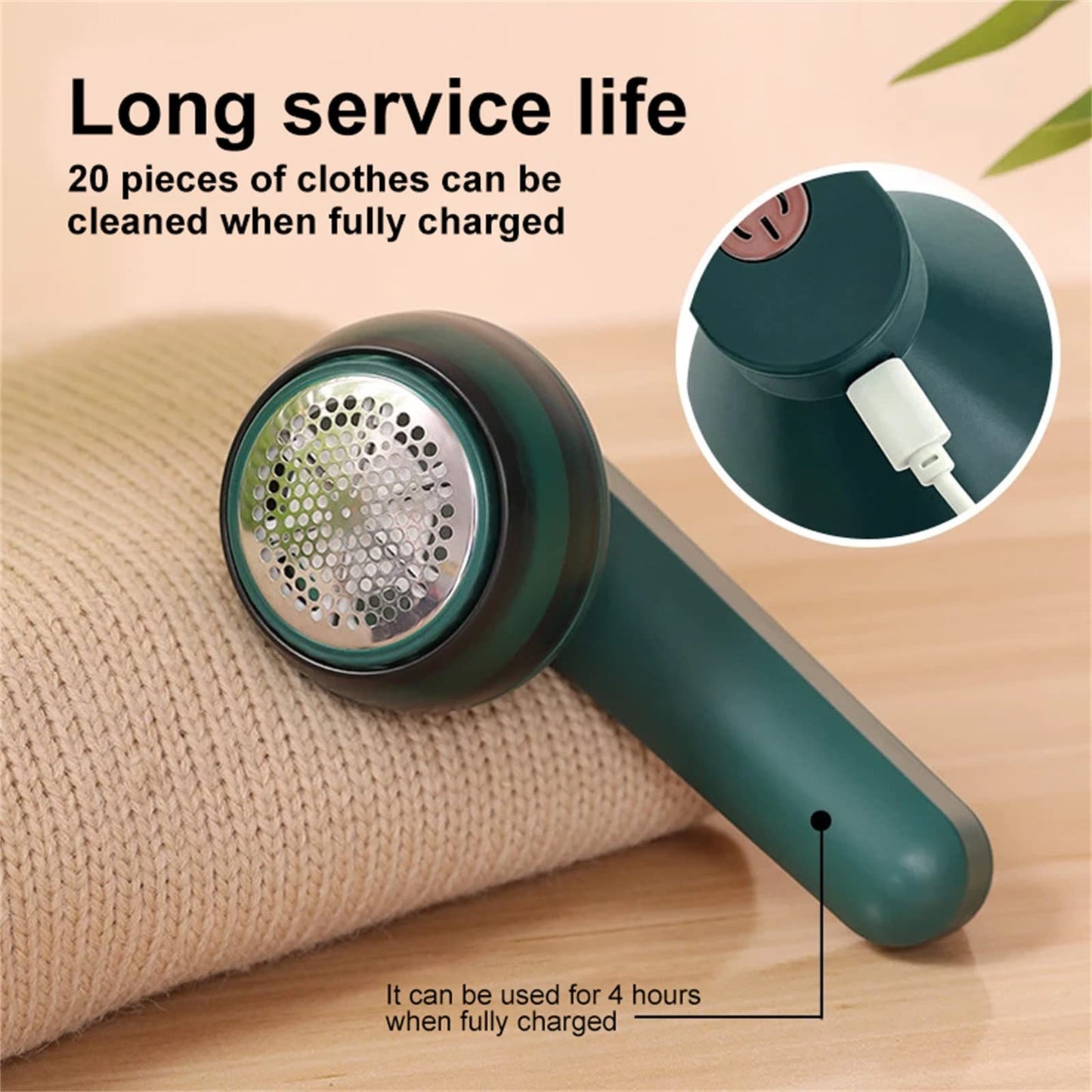 USB Rechargeable Fabric Shaver & Lint Remover - Cordless