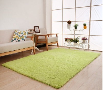 Plush Soft Solid White Area Rug - Fluffy Bedroom Carpet
