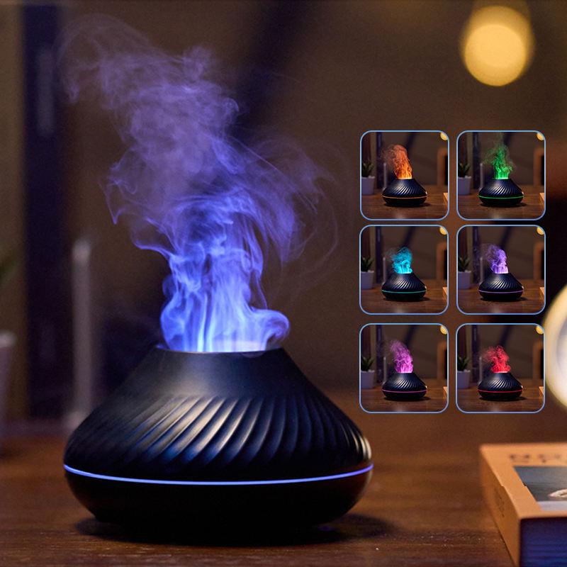 3D RGB Flame Aroma Diffuser - 130ml Humidifier & Night Light