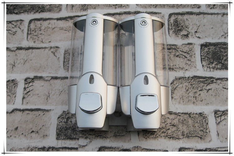 Wall Mount Soap Dispenser - Dual Bottle White ABS