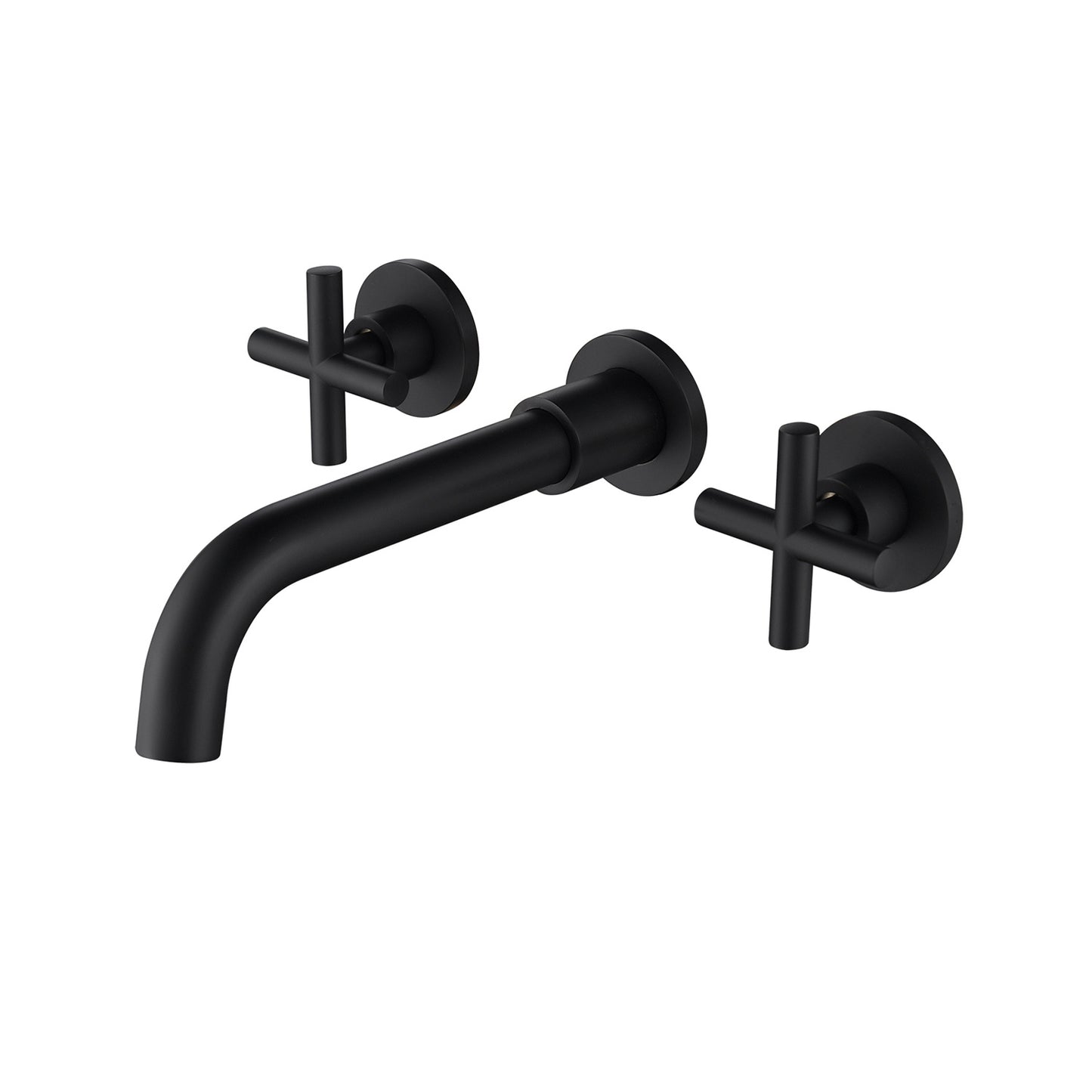 Matte Black Wall-Mounted Bathroom Faucet – Brass