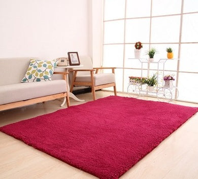 Plush Soft Solid White Area Rug - Fluffy Bedroom Carpet