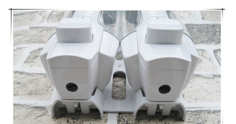 Wall Mount Soap Dispenser - Dual Bottle White ABS