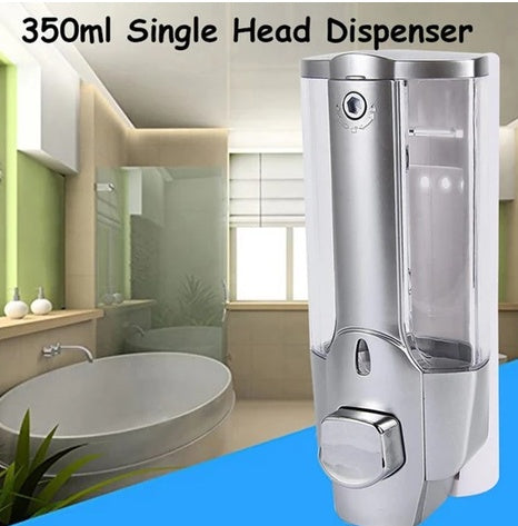 Wall Mount Soap Dispenser - Dual Bottle White ABS