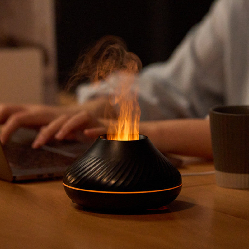3D RGB Flame Aroma Diffuser - 130ml Humidifier & Night Light