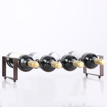 Fashionable Stackable Wine Bottle Rack - Wrought Iron Design