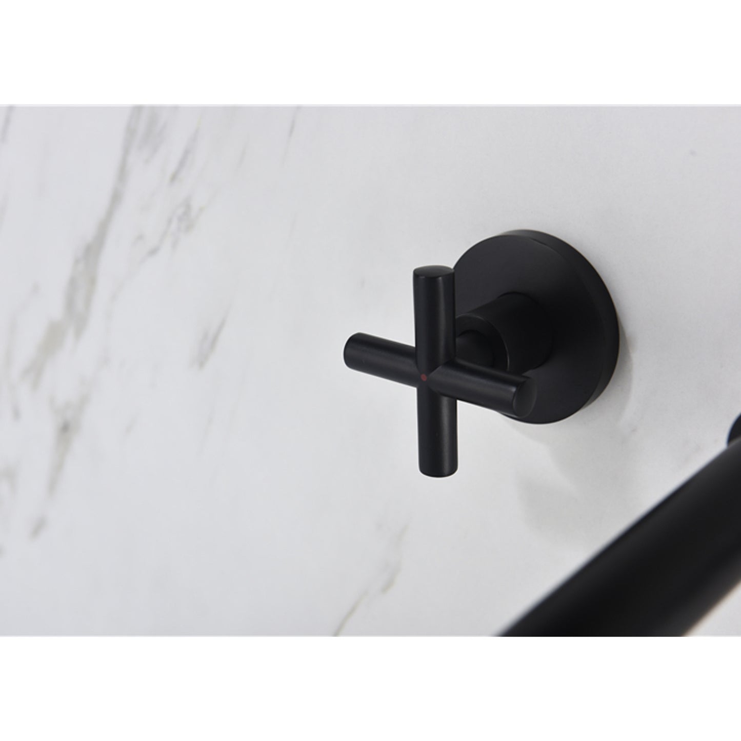 Matte Black Wall-Mounted Bathroom Faucet – Brass