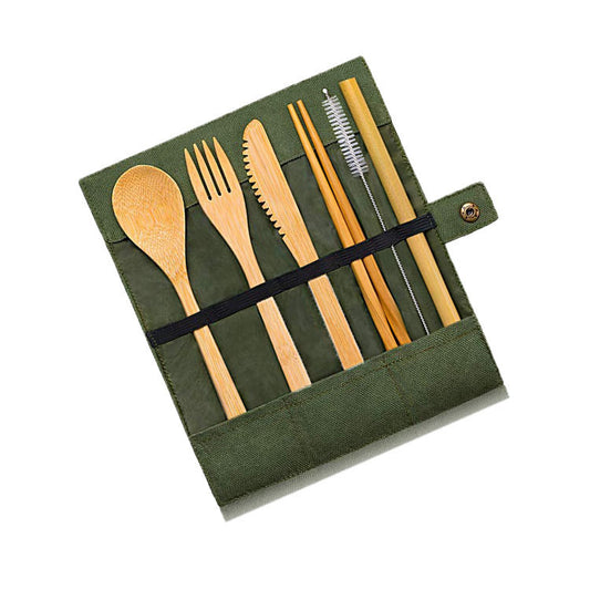 Eco-Friendly Reusable Bamboo Utensils Set for Travelers