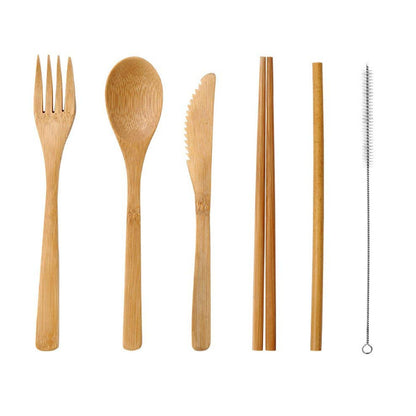 Eco-Friendly Reusable Bamboo Utensils Set for Travelers