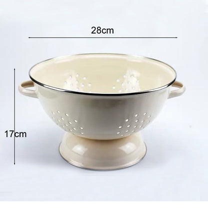 Enamel Drain Basket – Storage Basket for Vegetables & Fruits