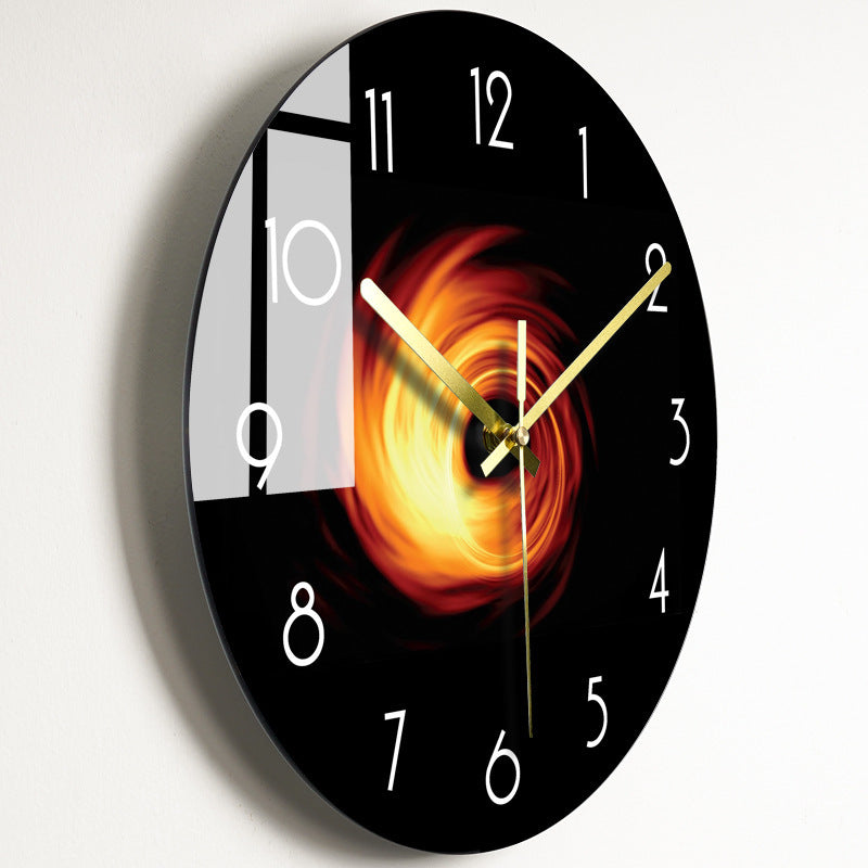 Luxury Silent Quartz Wall Clock for Living Room - Glass Dial