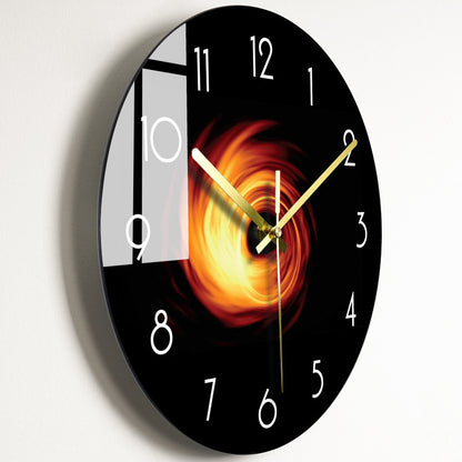 Luxury Silent Quartz Wall Clock for Living Room - Glass Dial