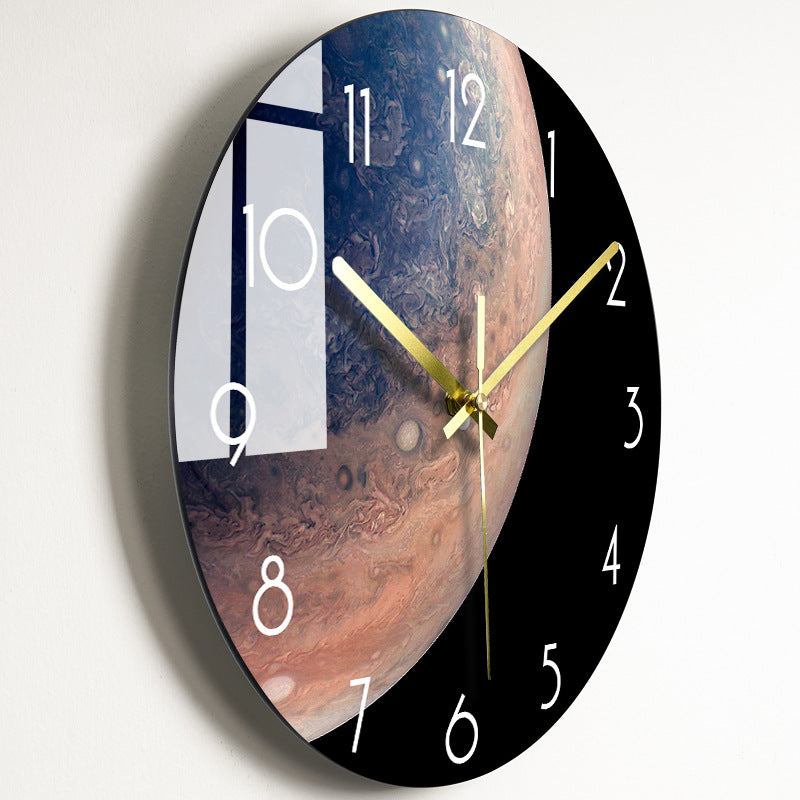 Luxury Silent Quartz Wall Clock for Living Room - Glass Dial