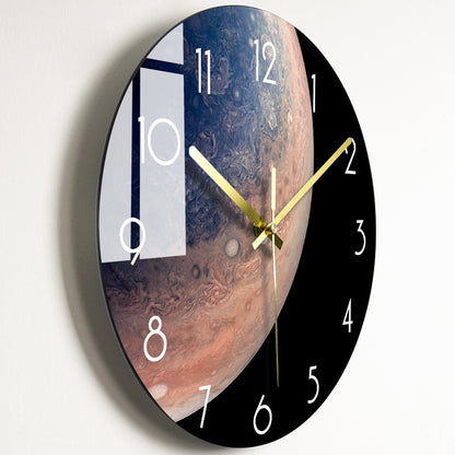 Luxury Silent Quartz Wall Clock for Living Room - Glass Dial