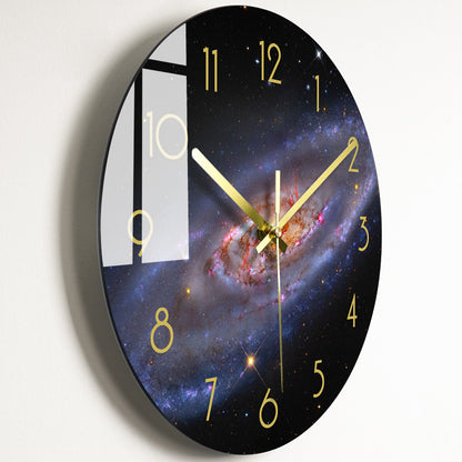 Luxury Silent Quartz Wall Clock for Living Room - Glass Dial