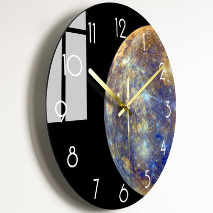 Luxury Silent Quartz Wall Clock for Living Room - Glass Dial