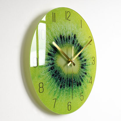 Luxury Silent Quartz Wall Clock for Living Room - Glass Dial