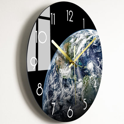 Luxury Silent Quartz Wall Clock for Living Room - Glass Dial