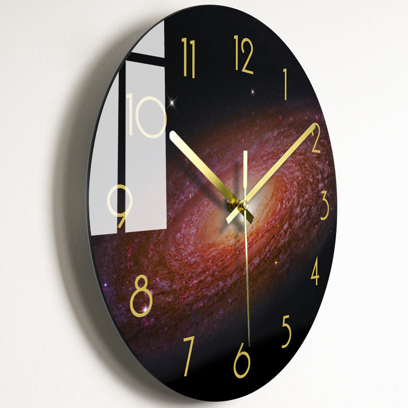 Luxury Silent Quartz Wall Clock for Living Room - Glass Dial