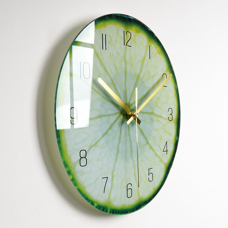 Luxury Silent Quartz Wall Clock for Living Room - Glass Dial