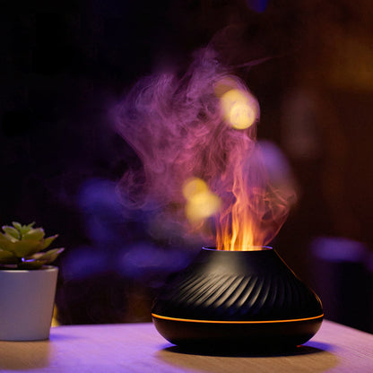 3D RGB Flame Aroma Diffuser - 130ml Humidifier & Night Light