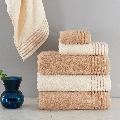 Luxury 395GSM 100% Cotton Towel Set - Beige & Brown