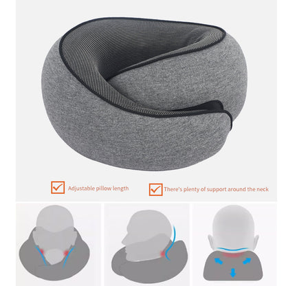 Memory Foam Travel Neck Pillow – Adjustable