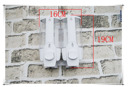 Wall Mount Soap Dispenser - Dual Bottle White ABS