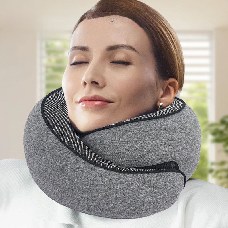 Memory Foam Travel Neck Pillow – Adjustable