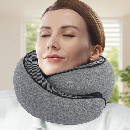 Memory Foam Travel Neck Pillow – Adjustable