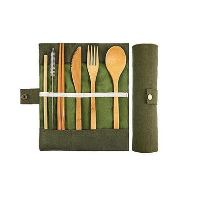 Eco-Friendly Reusable Bamboo Utensils Set for Travelers