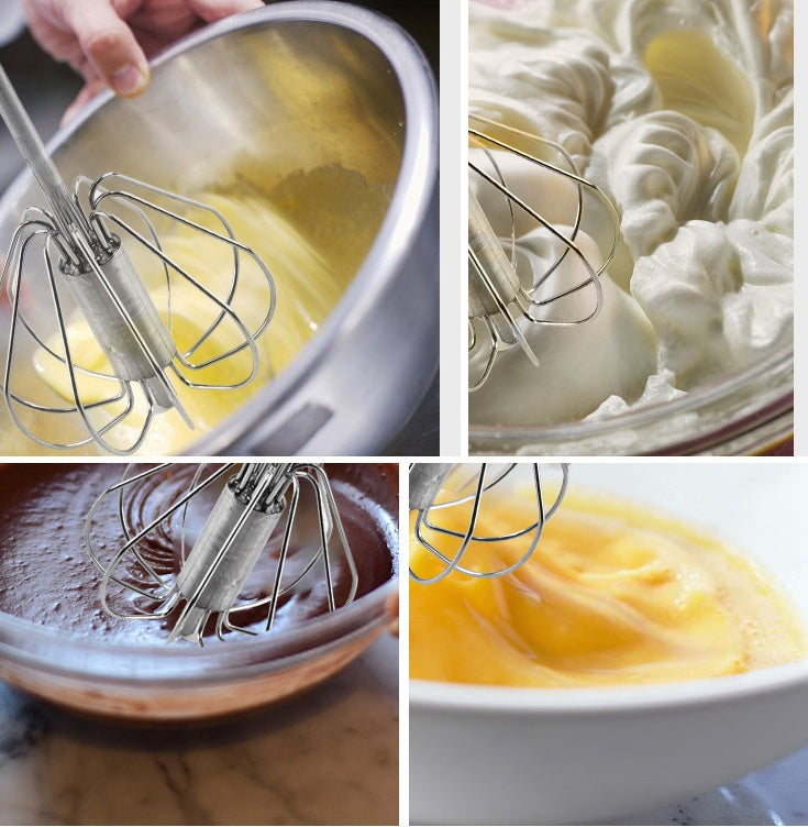 Stainless Steel Semi-Automatic Egg Beater for Kitchen Use