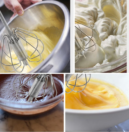 Stainless Steel Semi-Automatic Egg Beater for Kitchen Use