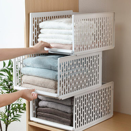 Modern Wardrobe Storage Box with Layered Partition