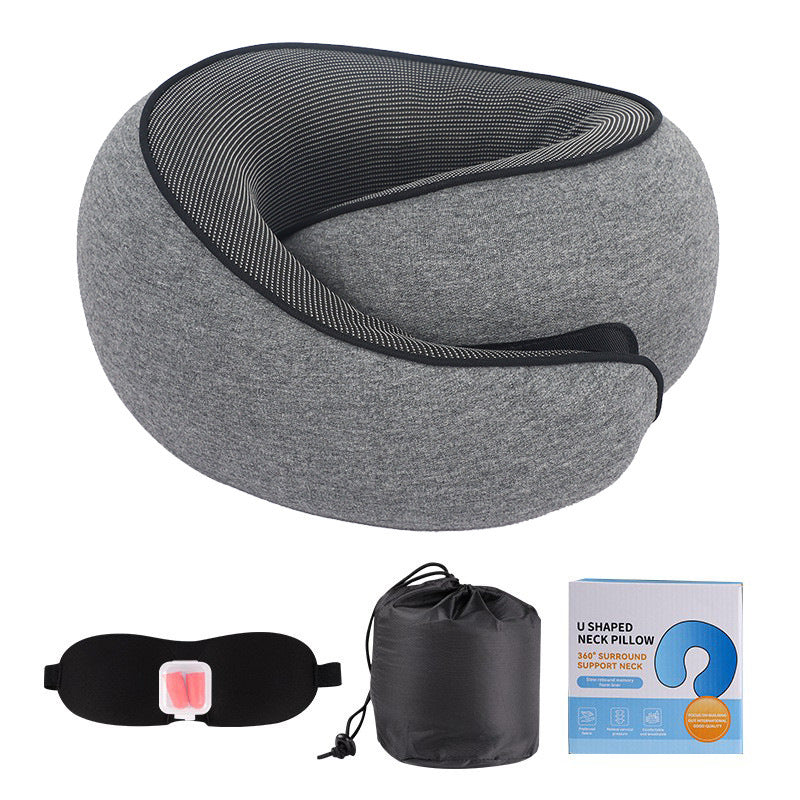 Memory Foam Travel Neck Pillow – Adjustable