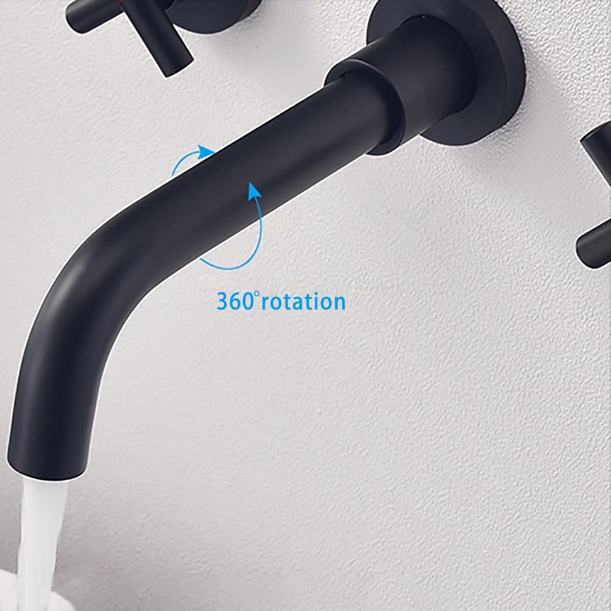 Matte Black Wall-Mounted Bathroom Faucet – Brass