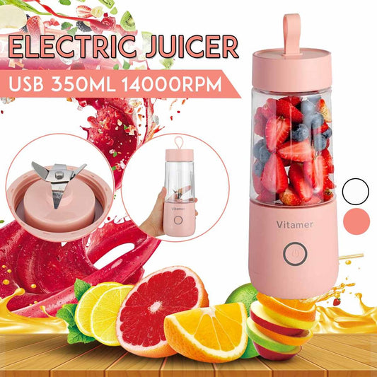 350ml Portable USB Rechargeable Blender Juicer - Smoothie & Slushy Mixer