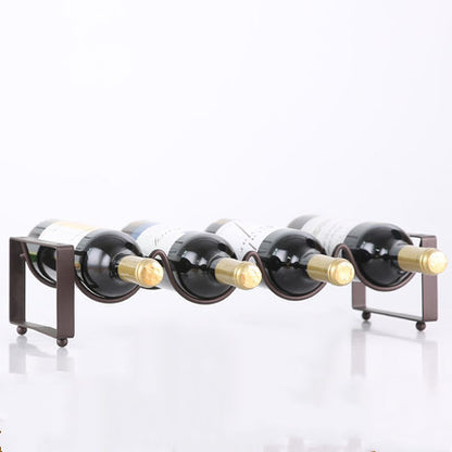 Fashionable Stackable Wine Bottle Rack - Wrought Iron Design