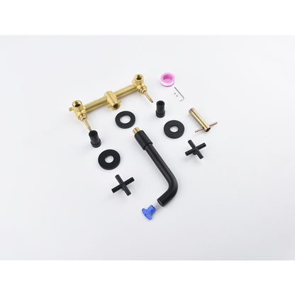 Matte Black Wall-Mounted Bathroom Faucet – Brass