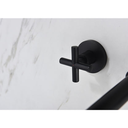 Matte Black Wall-Mounted Bathroom Faucet – Brass